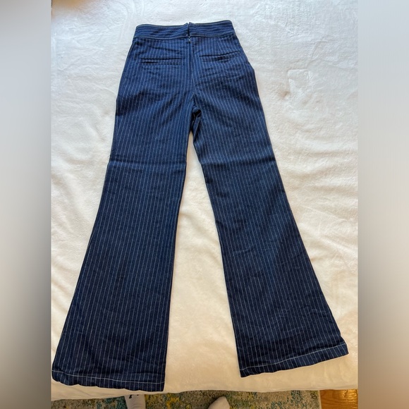 Flare pinstripe denim pants - Picture 4 of 5